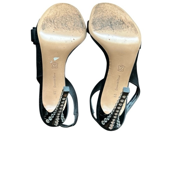 Giuseppe Zanotti Black Heels with Bow and Rhinestones - Picture 4 of 7